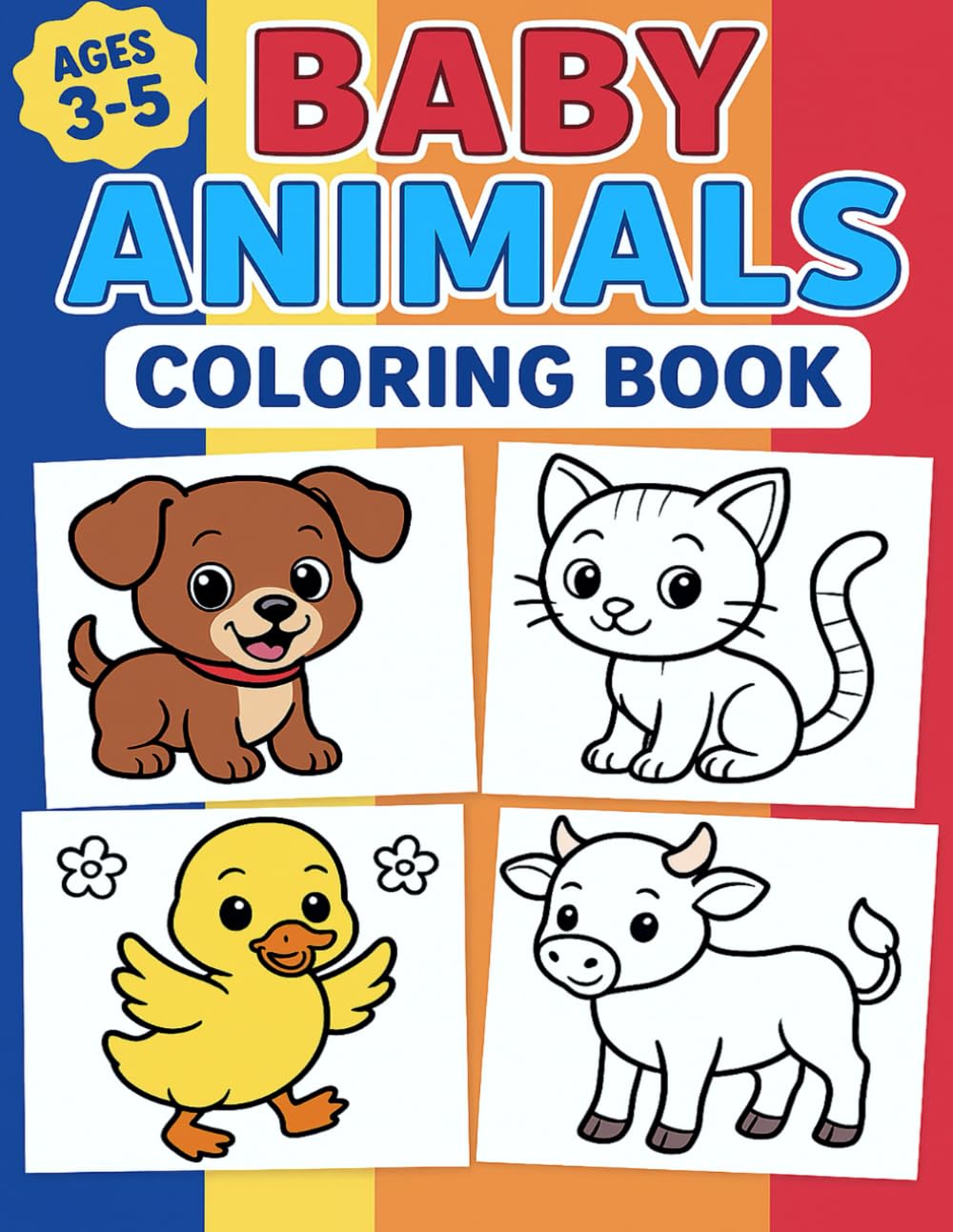 BABY ANIMALS Coloring Book Sweet and Simple Animal Friends to Color