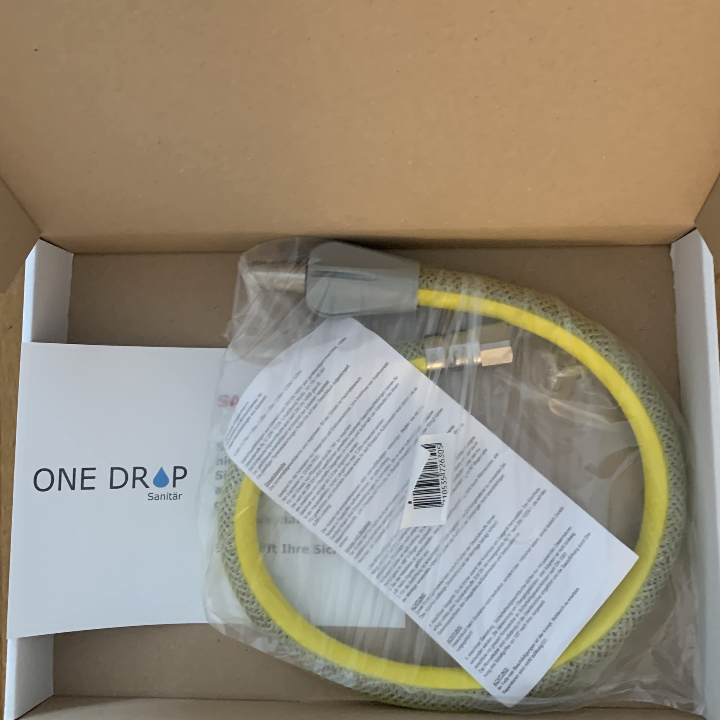 ONE DROP Tubo flessibile per gas DIN DVGW 1/2" x 1500 mm; tubo del gas con attacco rapido per collegamento focolare di lunghezza 1,5 m