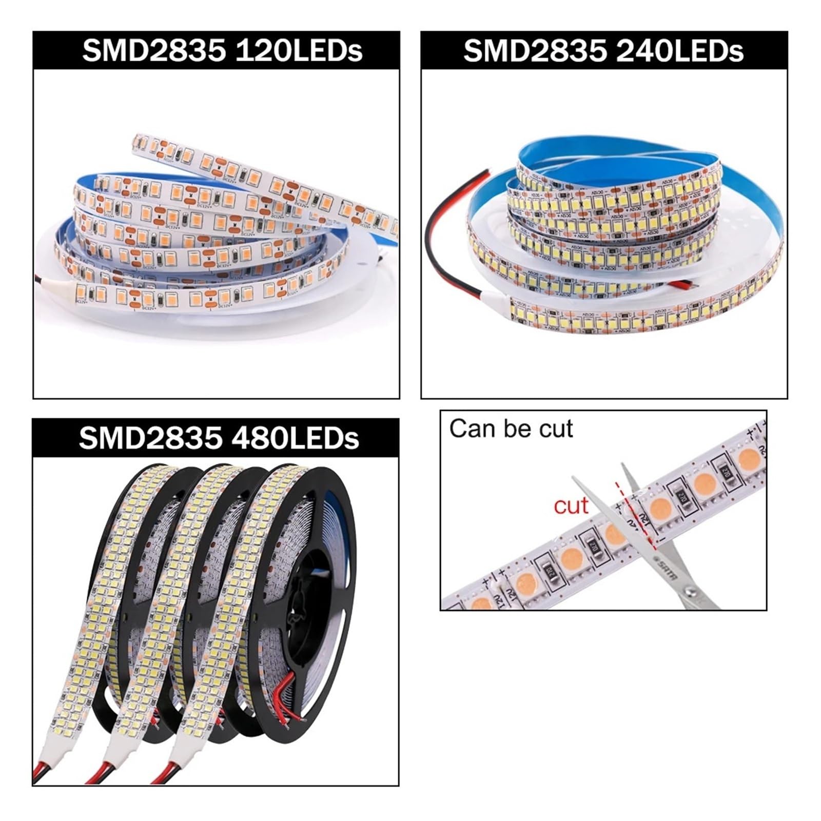 Wielokolorowa taśma LED SMD 12V/24V o wielu specyfikacjach(5050 120Leds,BLUE_DC12V IP21)