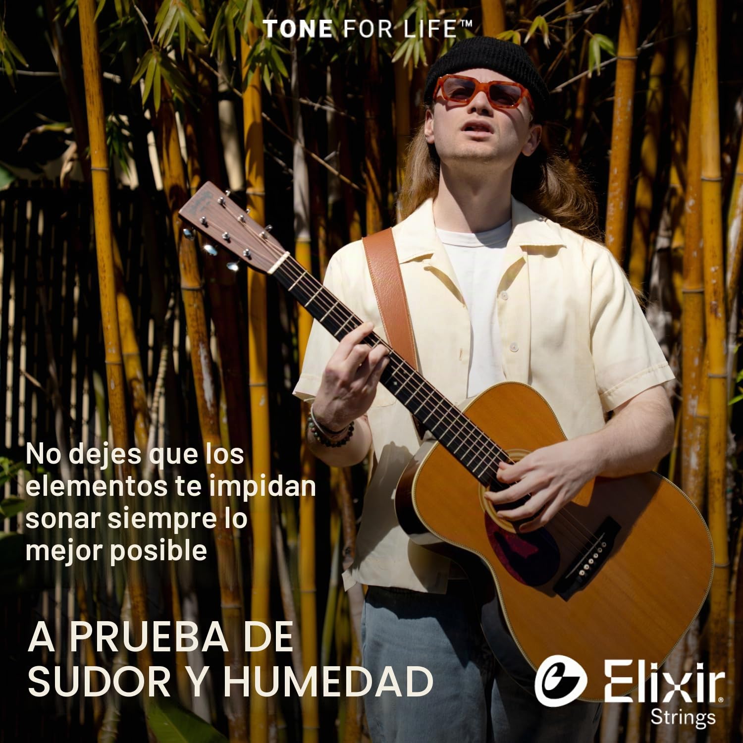 Elixir Cuerdas Strings de bronce fosforado para guitarra acústica con tecnología NANOWEB, luz personalizada (.011-.052), paquete de 4 unidades especial de Amazon
