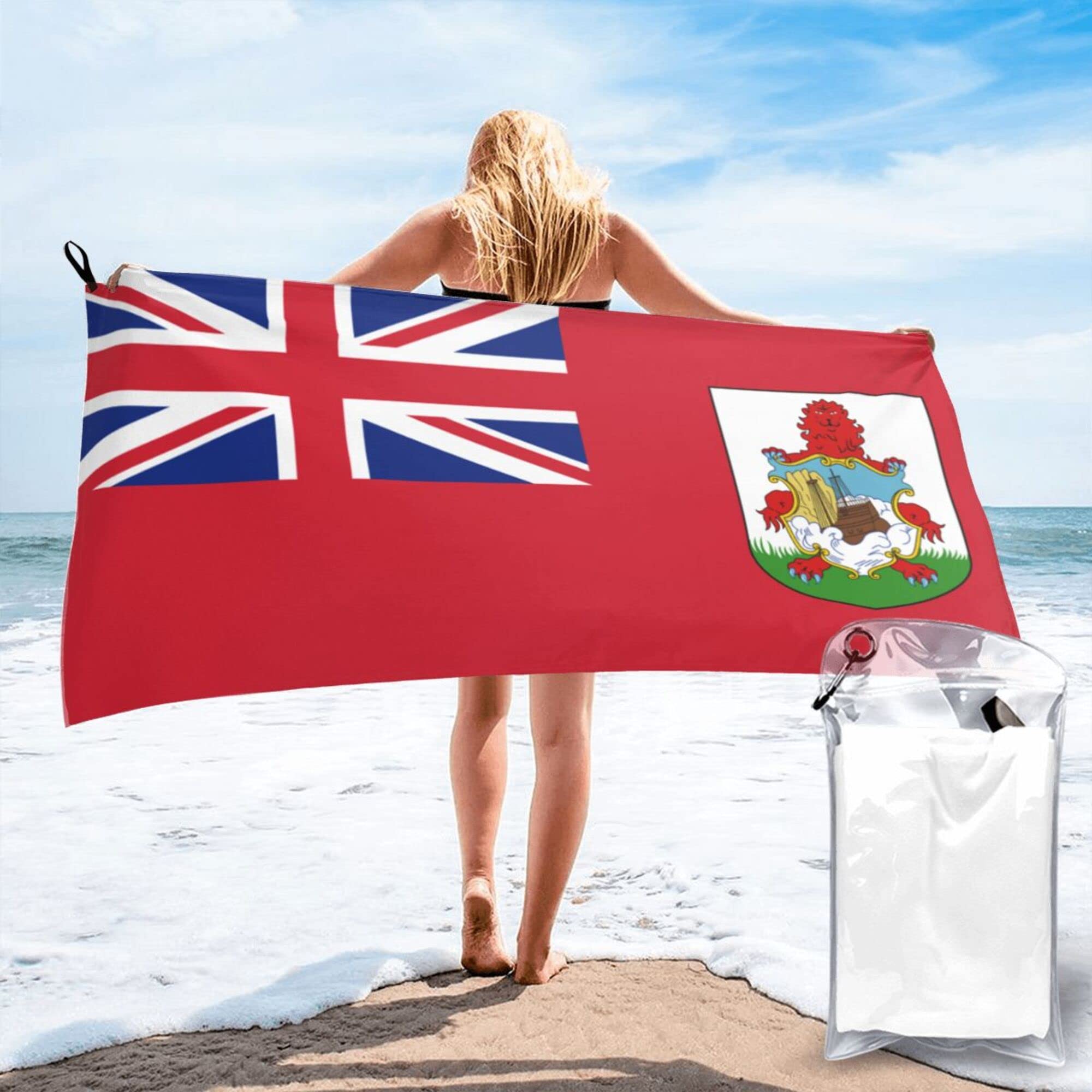 AOOEDM Flag of Bermuda Microfiber Beach Towel-Quick Dry Oversized Towels Blanket for Travel Pool Camping