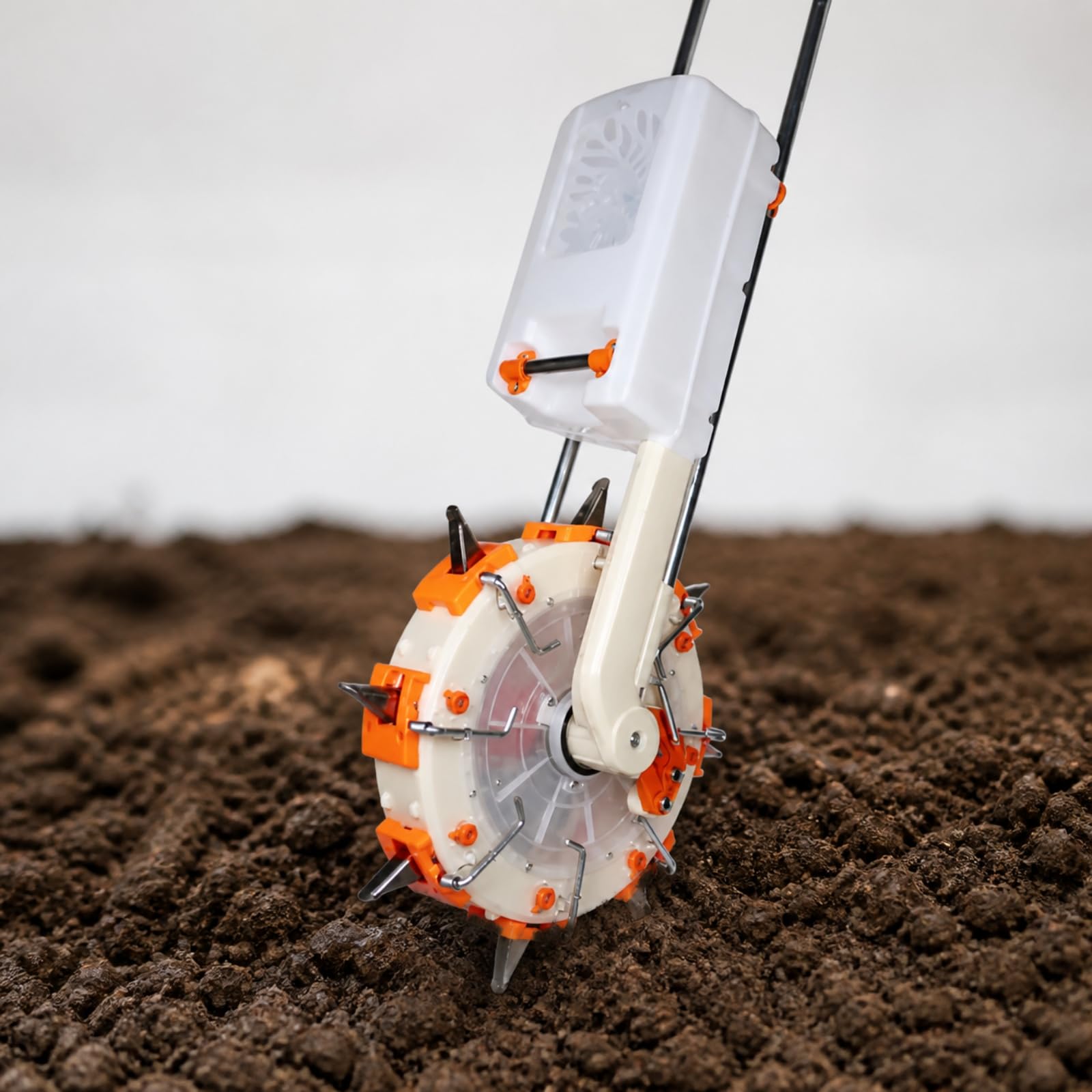 Gralara Spandiconcime Manuale con Manico Verticale Regolabile Spandiconcime a Spinta con Ruote Ergonomico Attrezzo da Giardino per Coltivazioni Fruttifere