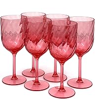 Vista 17 de Yalin Juego de 6 vasos apilables de plástico acrílico irrompible de 12 onzas para vino y agua (transparente, 15 onzas)