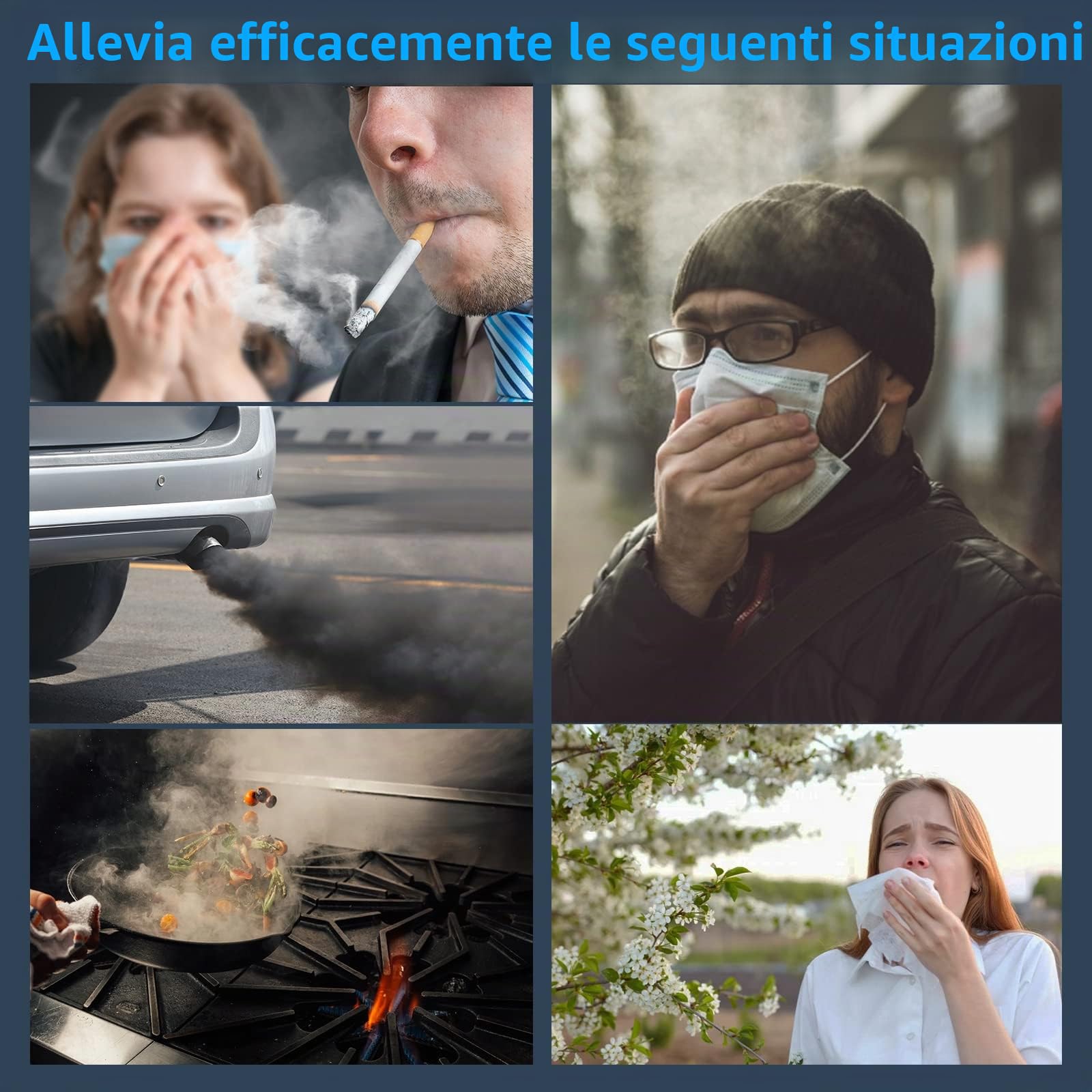 FITNATE Purificatore d'aria con diffusore di oli essenziali per la casa, camere grandi fino a 215 piedi quadrati e filtri al 99,9% di allergeni, forfora per animali domestici, polvere silenziosa