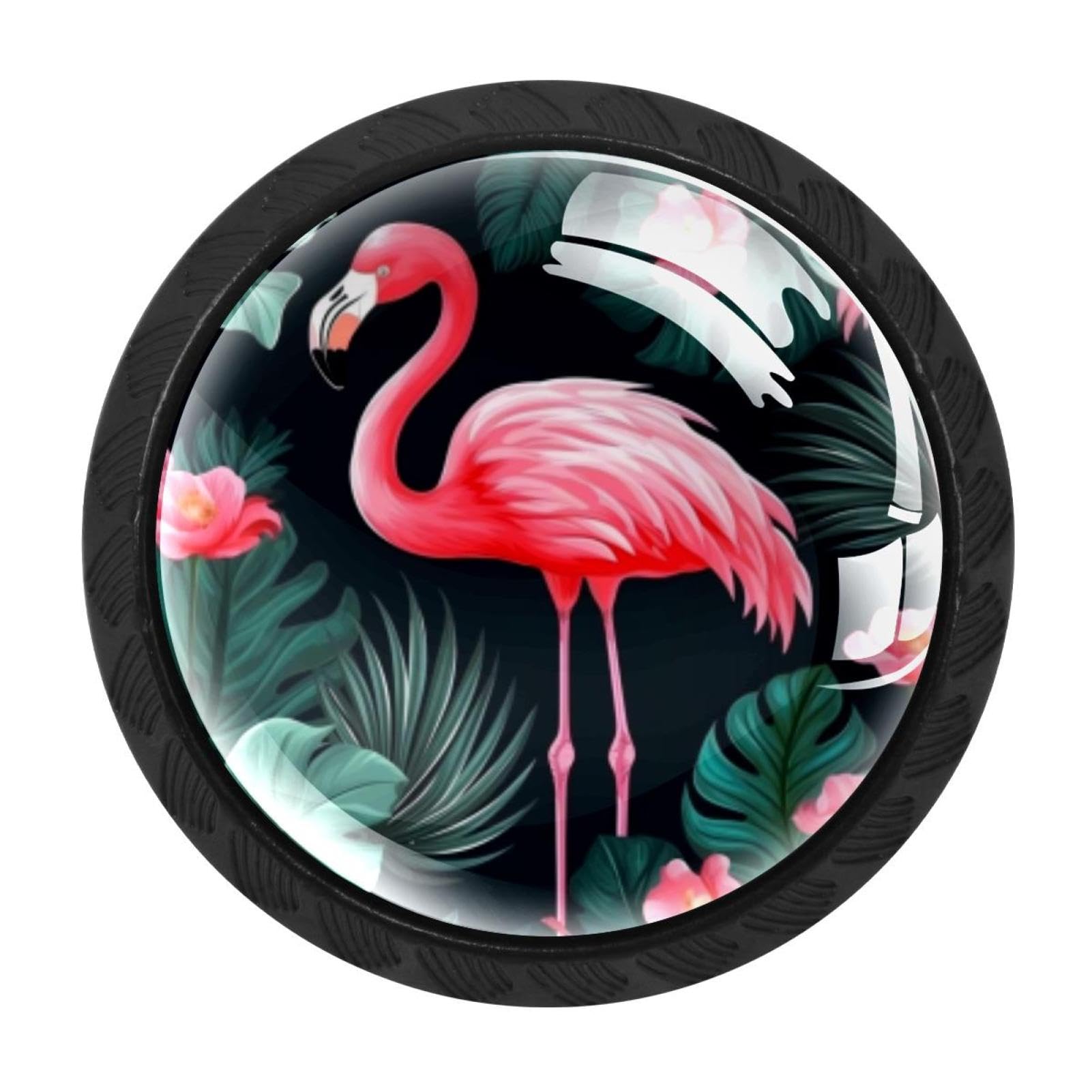 Chenzzzz Multicolored 01 4 Pack Flamingo Rainforest Kitchen Cabinet Knobs Drawer Knobs Dresser Knobs Matte Black Zinc Knobs Drawer Pulls Door Knobs Dresser Drawer Handles Knobs For Dresser Drawers