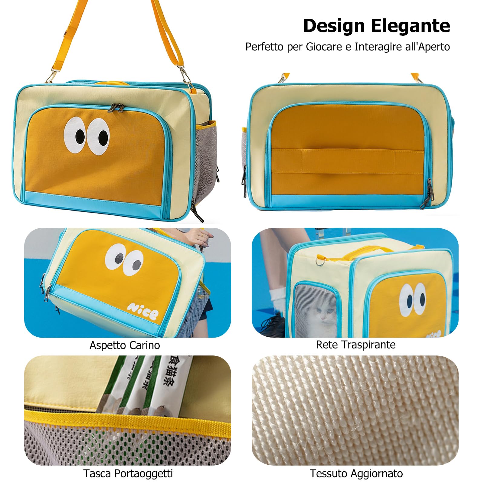 PETCUTE Trasportino per Cani e Gatti con Ruote,Borsa da Viaggio Portatile per Cani con Tracolla e Imbottito,Espandibile e Pieghevole Trasportini per Gatti con Coperta,Approvato dalle Compagnie Aeree