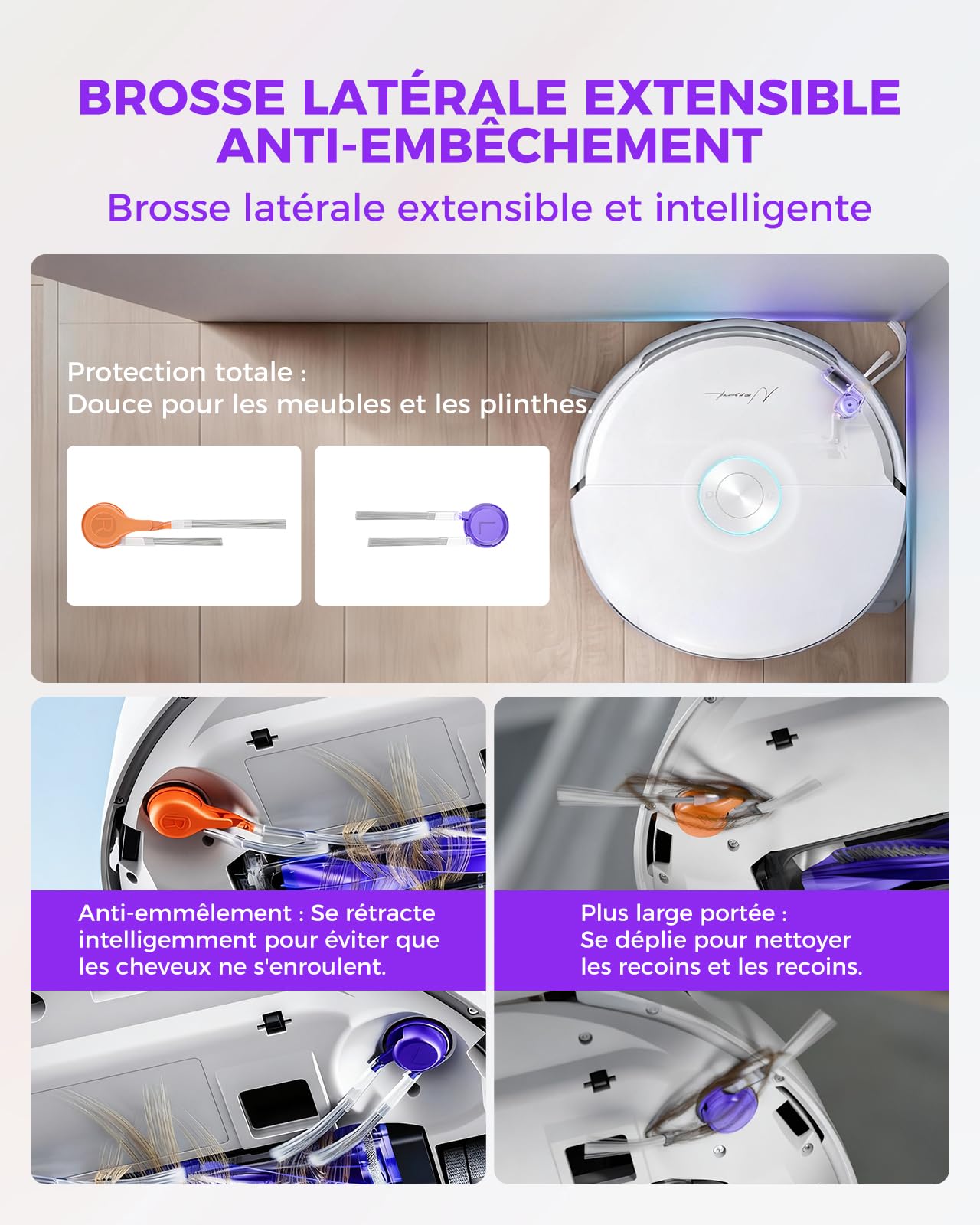 Flow accessoires pour Narwal Flow Robot Aspirateur, 22 Pièces 1 Brosse principale, 3 Lingettes de piste, 4 Filtres HEPA, 6 Brosses latérales, 6 Sacs à poussière,1 Brosse de nettoyage et