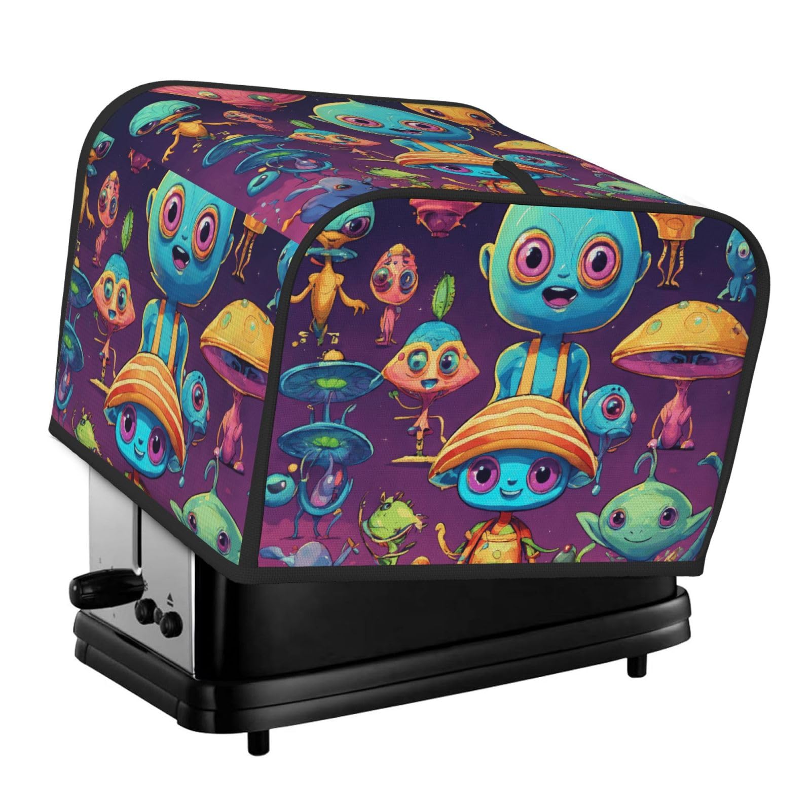 Astronaut And Alien Print 4-Slice Toaster Cover Dustproof Waterproof Kitchen Appliance Protector For Bread