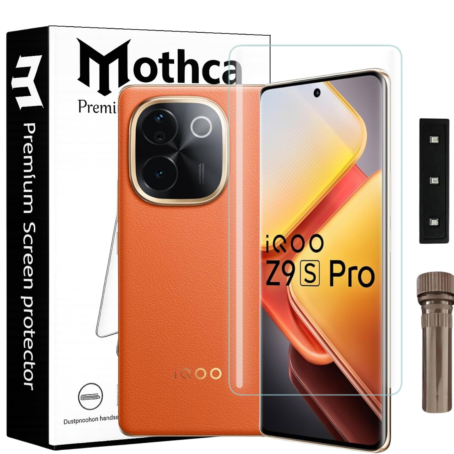 Mothca Premium Curved UV Tempered Glass Screen Protector for iQOO Z9S Pro | HD Clear | Full Screen Coverage (Pack of 1)-image-35