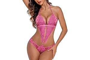 Women's Sultry Embroidered Lace Teddy Bodysuit - An Alluring Babydoll for Romantic Nights