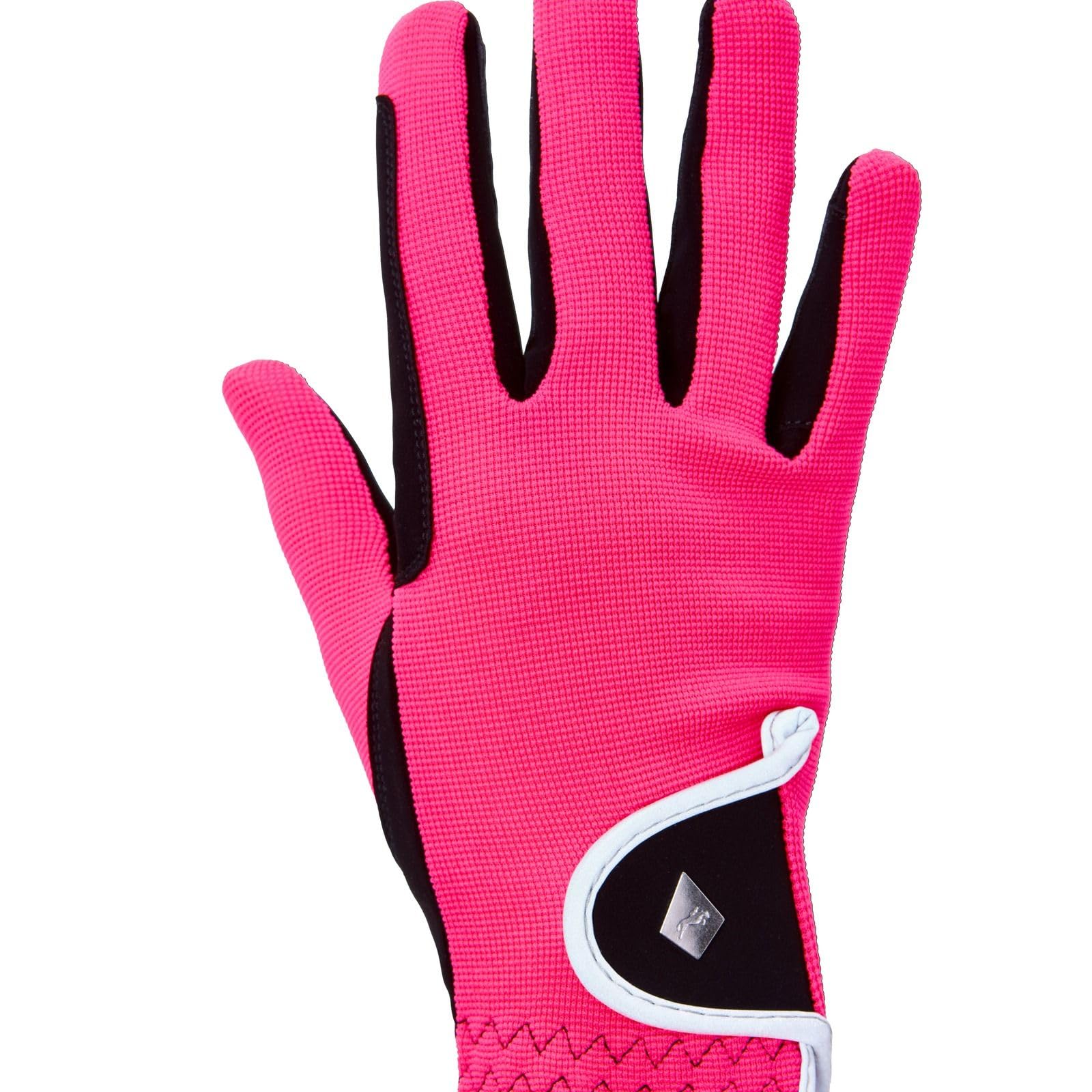 Harry Hall. All-Season Riding Gloves, Nubuck Suede Palm, Pink