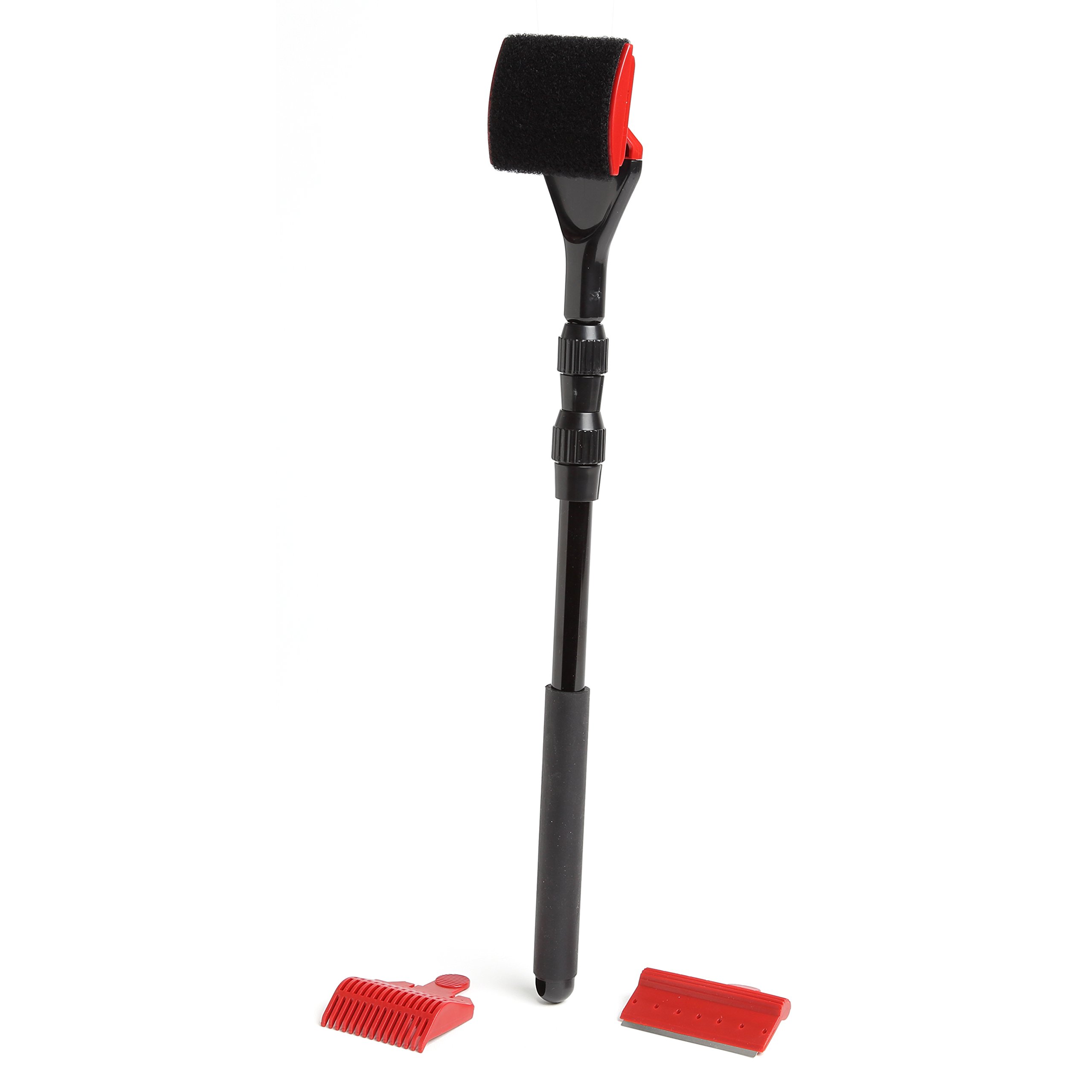 Tom Aquarium Multi-Function Algae Scraper, Adjustable Length from 18 inches to 35 inches with 3 Attachments