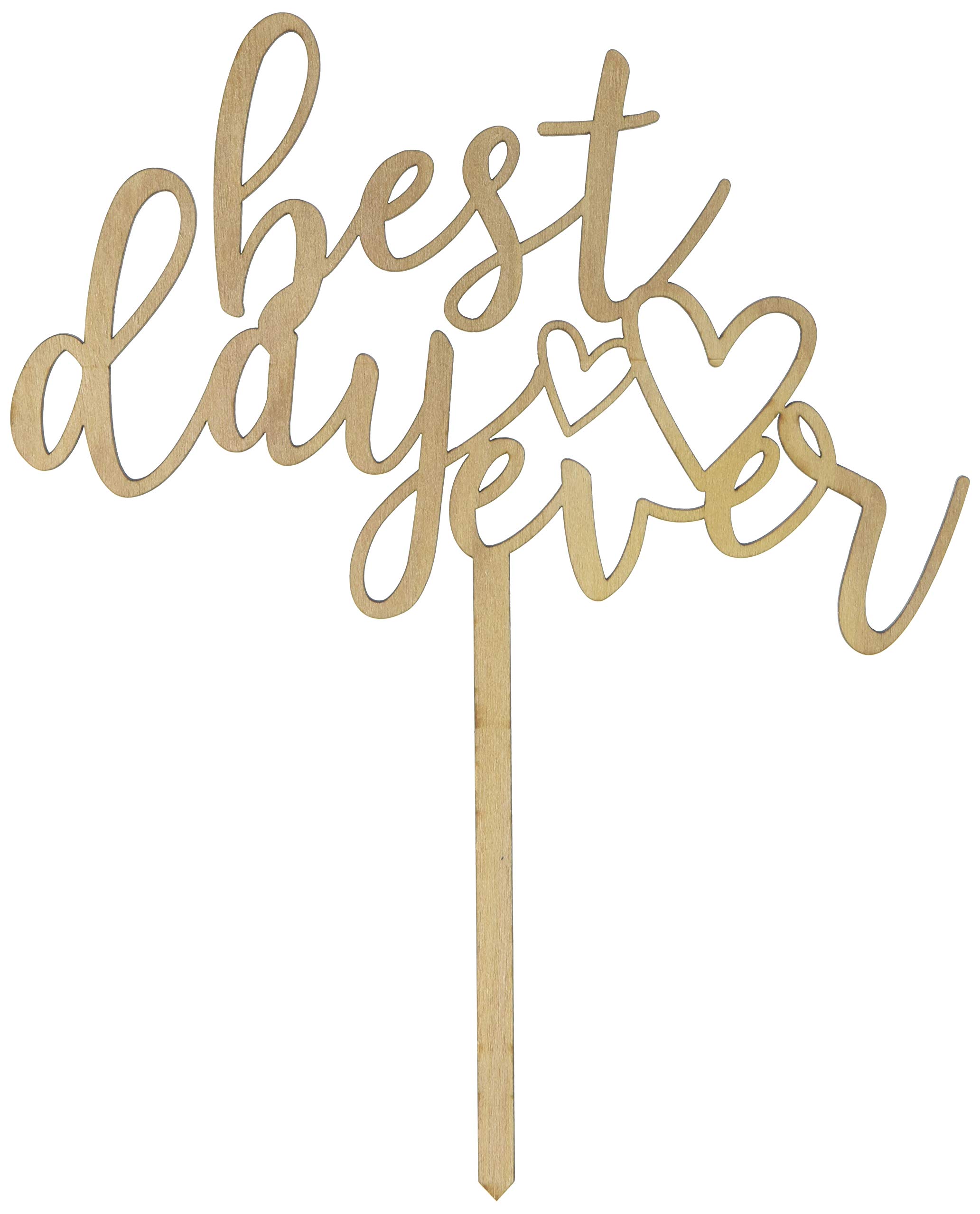 Andaz Press Wedding Wood Cake Toppers, Best Day Ever, 1-Pack