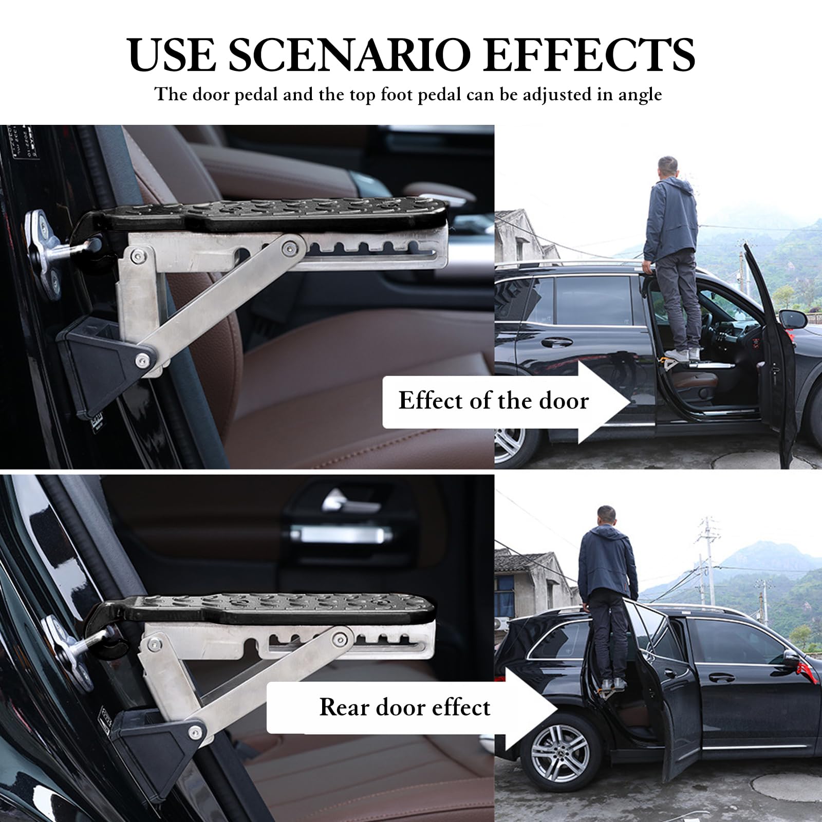 Pedale per Porta Auto, Gradino Universale per Auto Pieghevole, Pedale per Porta Auto con Tappetino Ammortizzante, Gradino per Auto per Facile Accesso al Tetto, per Auto, Jeep, SUV, Camion