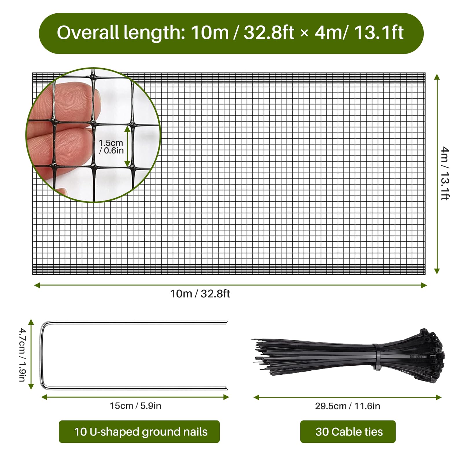 WenYa Garden Netting 4x10m, Reusable Heavy Duty Bird - Image 2