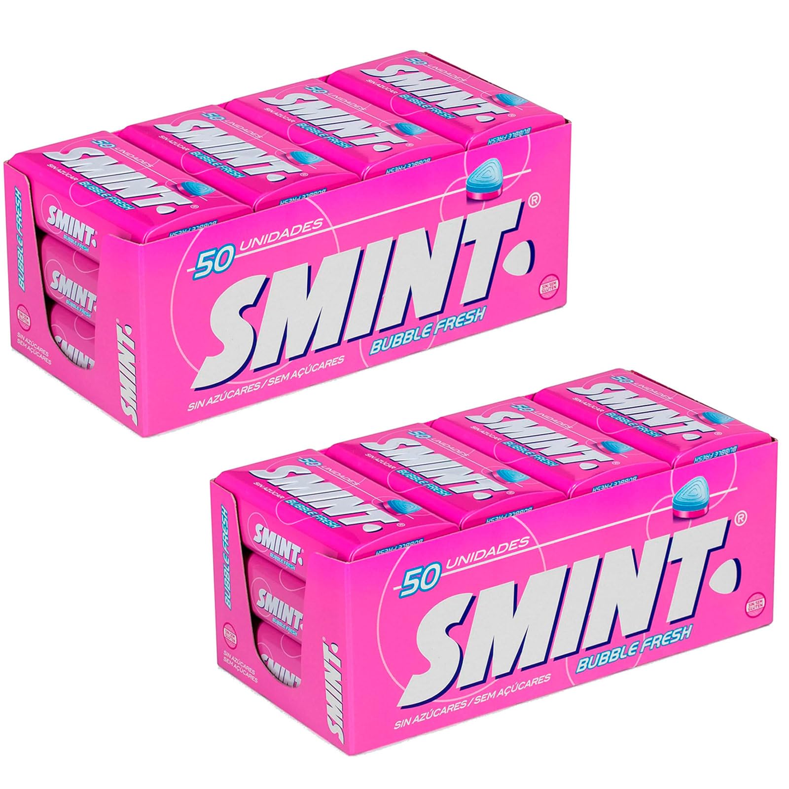 Deliex - Smint Tin, Caramelo Smint Comprimido Sin Azúcar - 12 unidades de latas de 35 gr. (Total 420 gr.) (12, Bubblefresh)