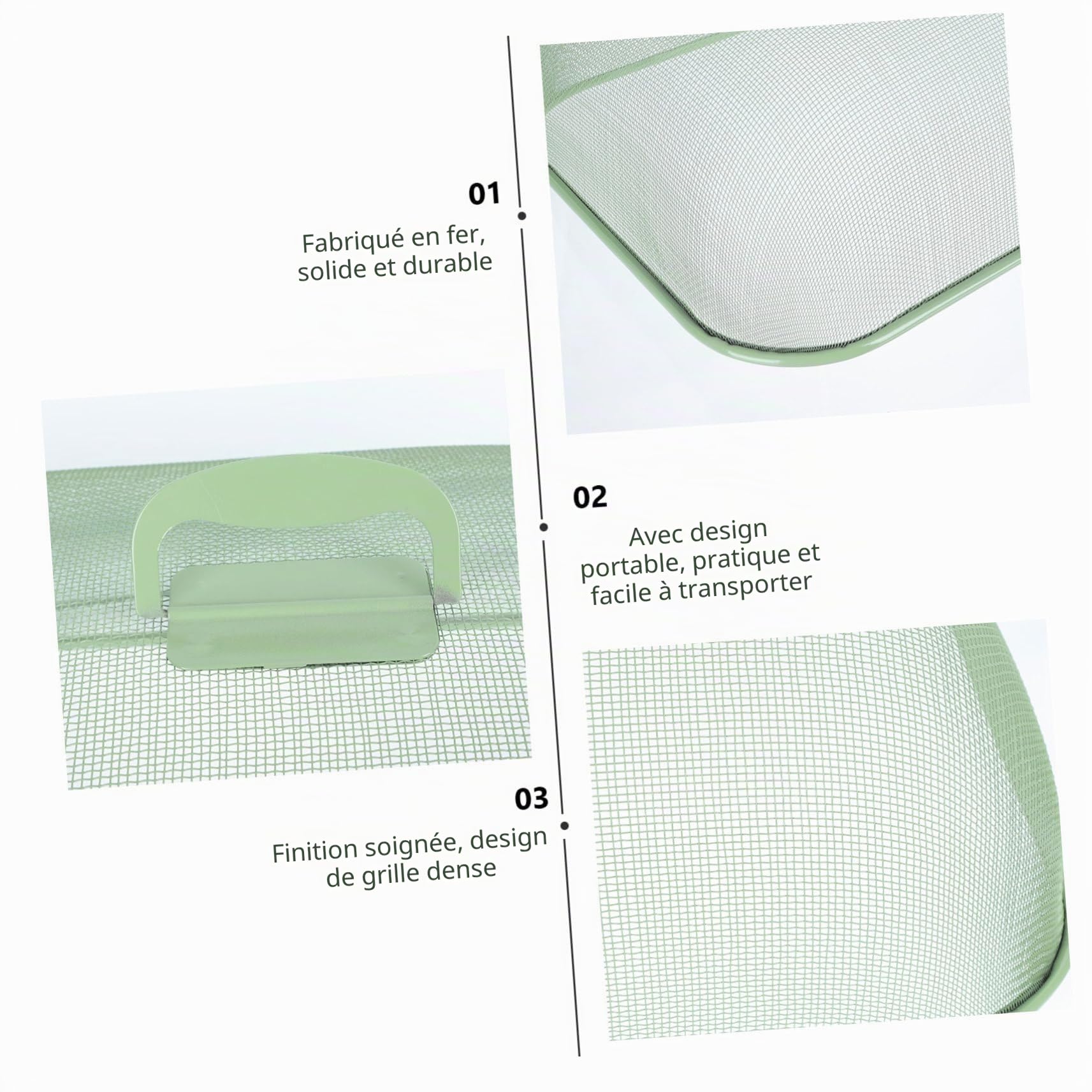 Couverture Alimentaire Créative en Fer Vert, Protection et Conservation