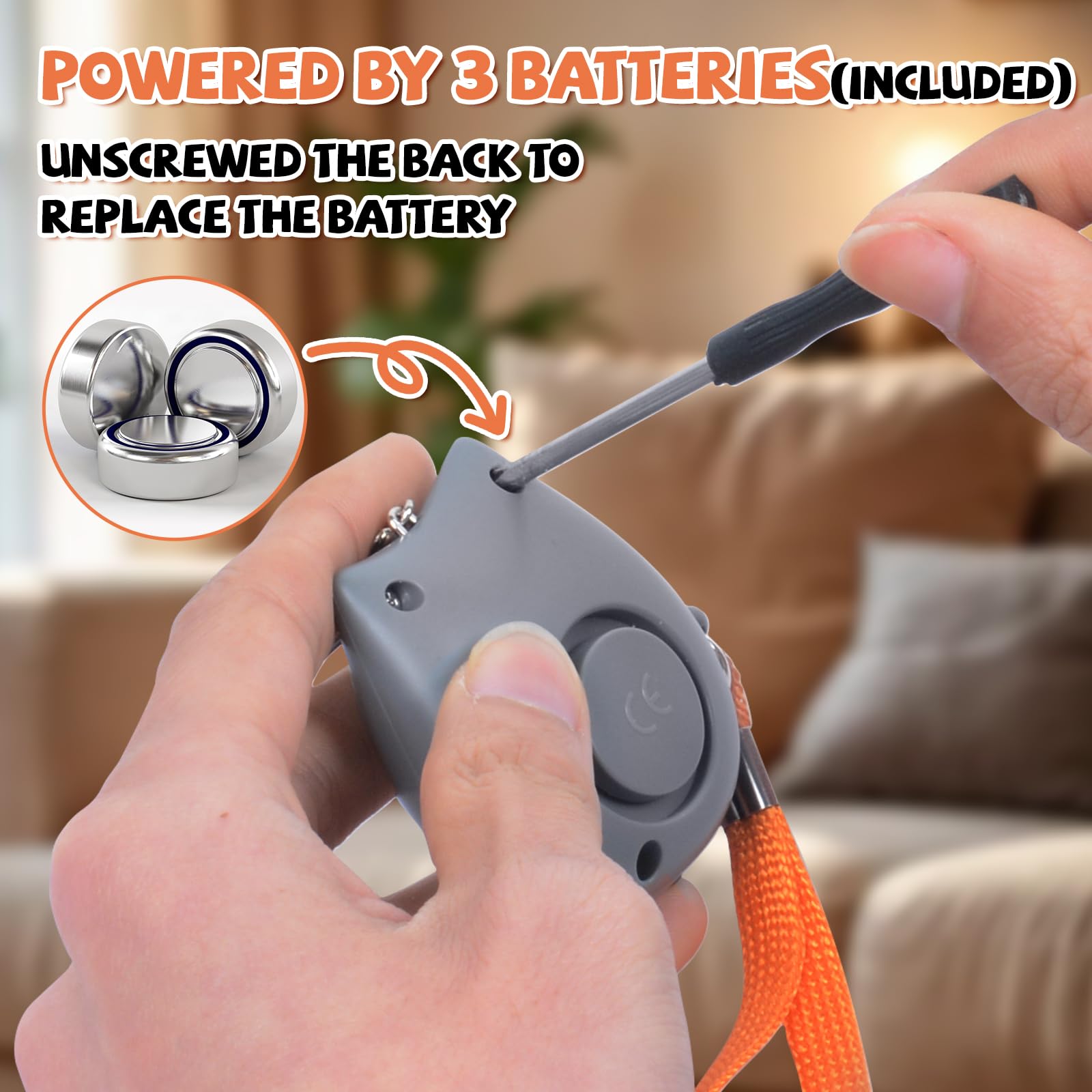 Qoosea 2 allarmi personali con allarme tascabile da 130 dB di emergenza, allarme di sicurezza personale, portachiavi con luce a LED, per bambini e donne anziane