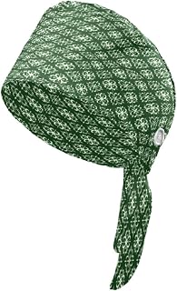 Working Caps with Button, Adjustable Sweatband Scrub Cap Tie Back St Patrick's Day Working Hats for Women Men