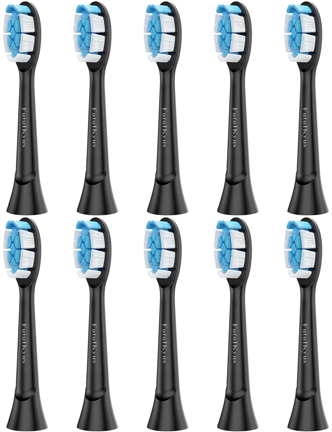 Toothbrush Replacement Heads for Philips Sonicare Electric Sonic Tooth Refill Brush Head, 10 Pack Black
