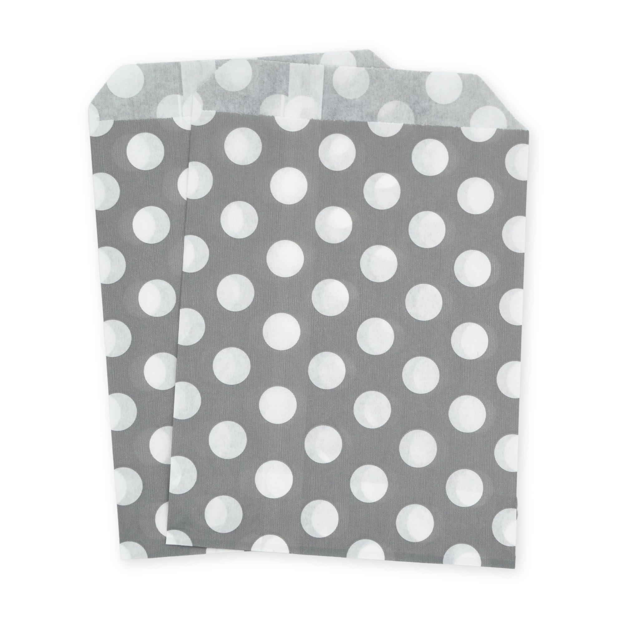celloexpress 7" x 9" Grey Polka Dot Paper Sweet Bags - Classic Confectionery Gift Shop Goodie Party Bags (Pack of 500)