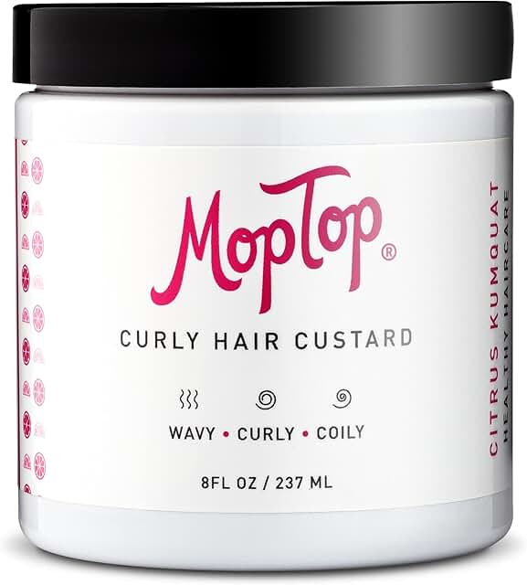 MopTop Curly Hair Custard Gel for Fine, Thick, Wavy, Curly & Kinky-Coily Natural hair, Anti Frizz Curl Moisturizer, Define...