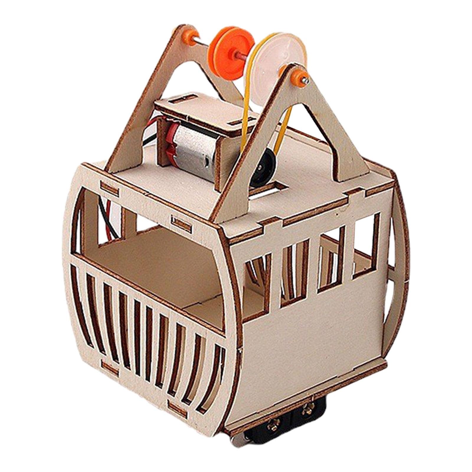 Colcolo DIY Wooden Science Experiment Model Kits, 3D Puzzles, Sightseeing Cable Car Crafts Educational Model for Party Favors