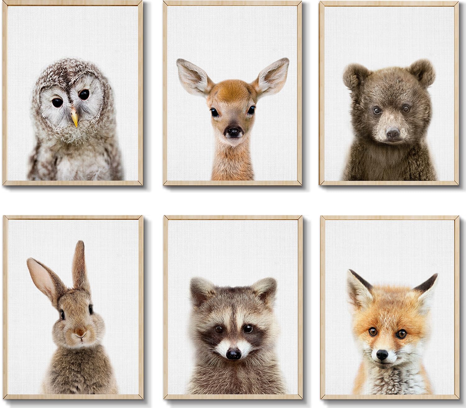 EPHANY Baby Animal Posters and Prints Rabbite Deer Fox Canvas Painting Nursery Pig Wall Art, Piglet Print Wall Art Nordic Picture Kids Room Decoration