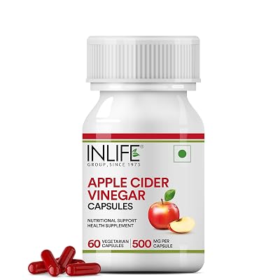 INLIFE Apple Cider Vinegar Supplement | Weight Management, Metabolism, Healthy Digestion | Plant Based Nutrition, 500mg 