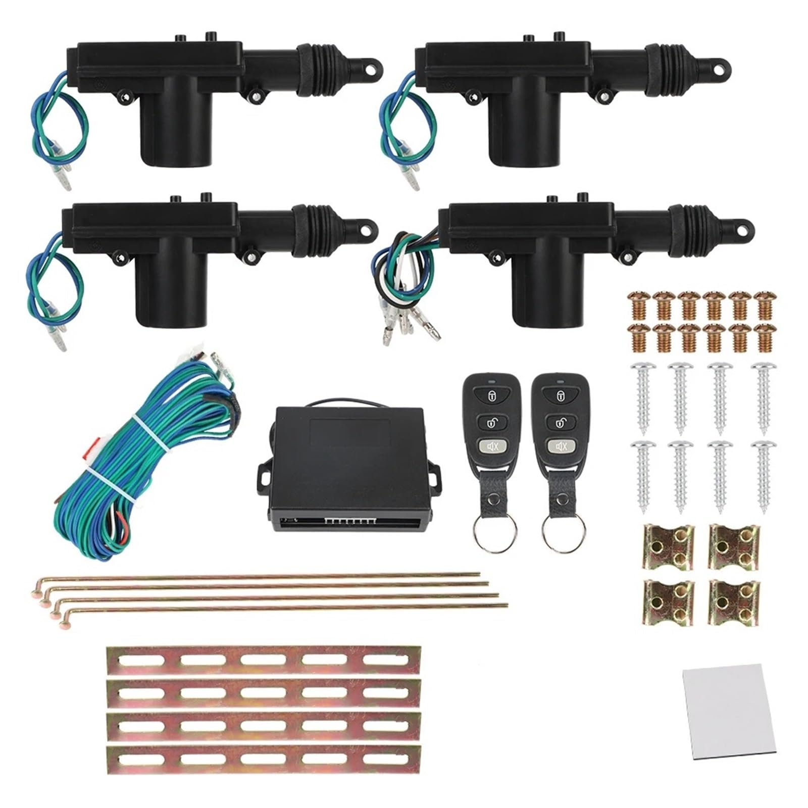 Door Lock Actuator 12V Car Lock Door Remote Control Keyless Entry System Locking Set Actuator Wireless Security Burglar Alarm Cartronics Universal