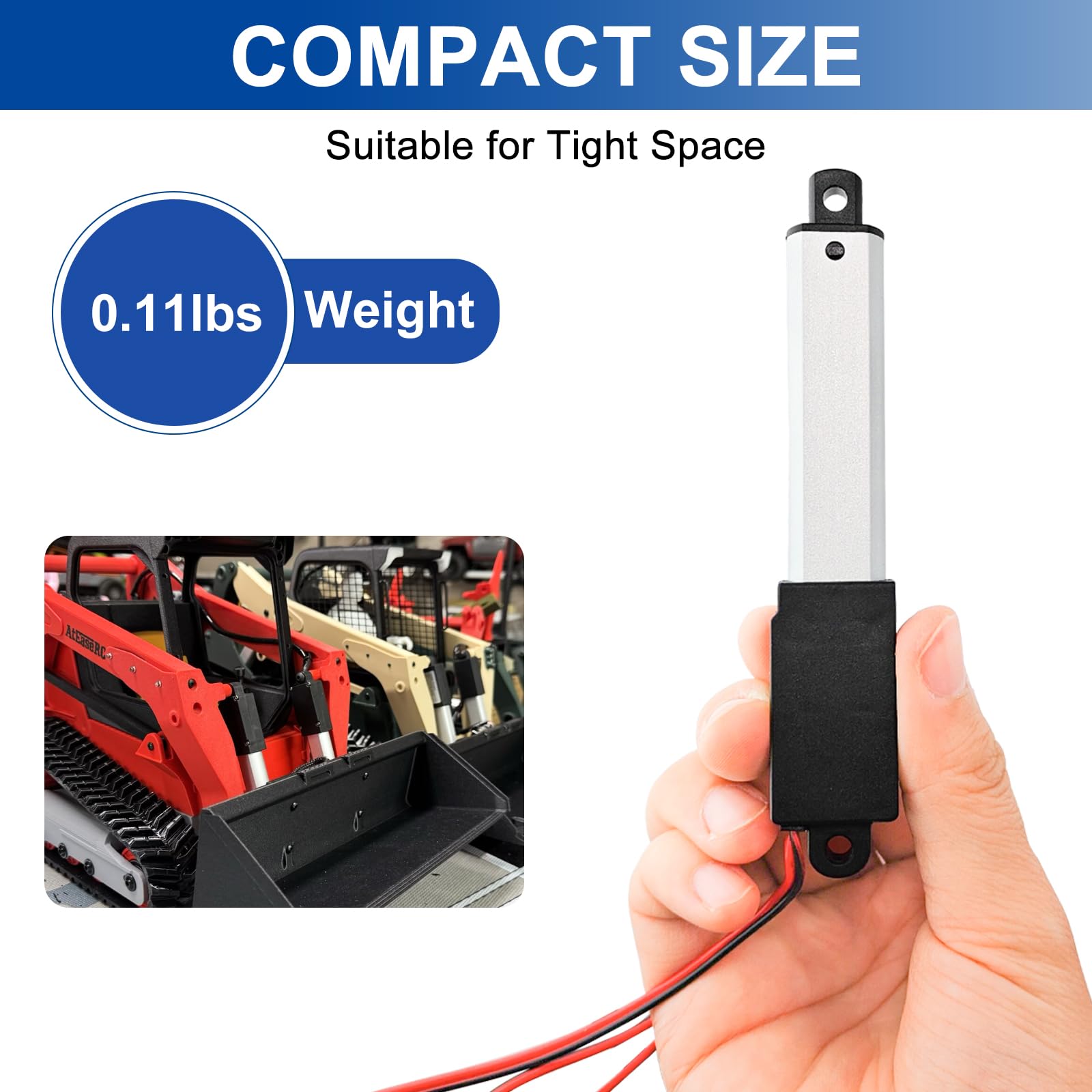 JQDML 12V Mini Linear Actuator 2 Inch Stroke, 42lbs/188N, IP54 Waterproof — Amazon image 7