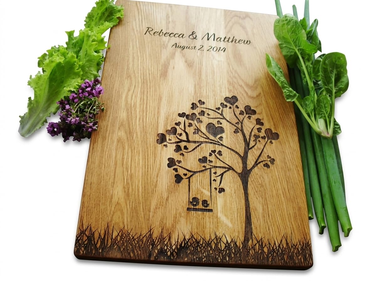 Algis Crafts | Personalized Handmade Cutting Board - SWINGS for Couple | Laser Engraved Chopping Board | Personalised New Home Gifts | Wooden Chopping Boards | Wedding Gifts