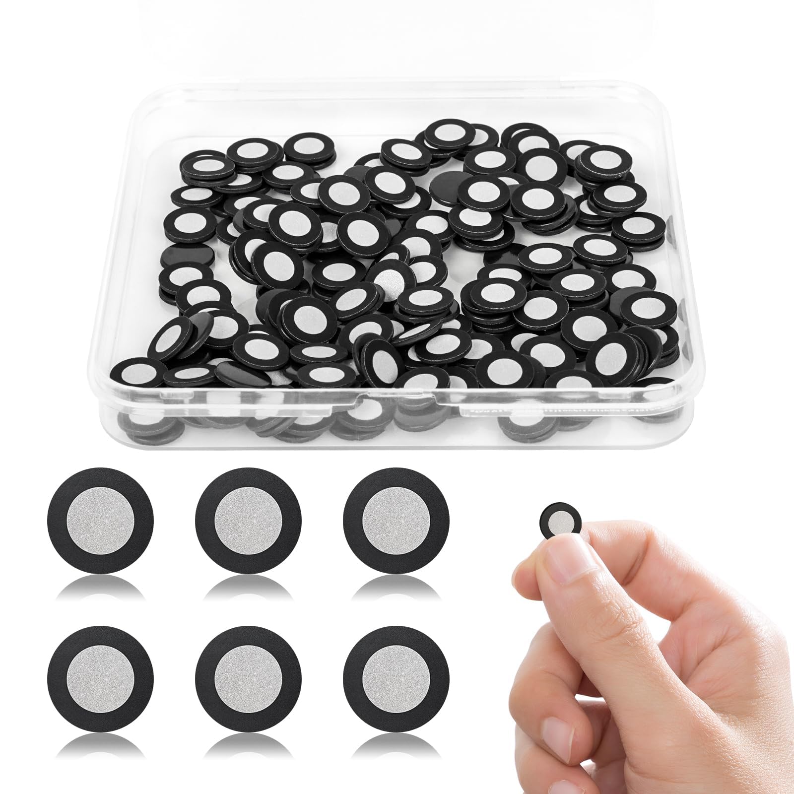 200PCS 3D Scanner Markers, Magnetic Reference Points for Scanning, Diffuse Reflective Positioning Targets, Reusable Tracking Dots for 3D Printing & Reverse Engineering (Inner 6.0 mm Outer 10 mm)-image-10