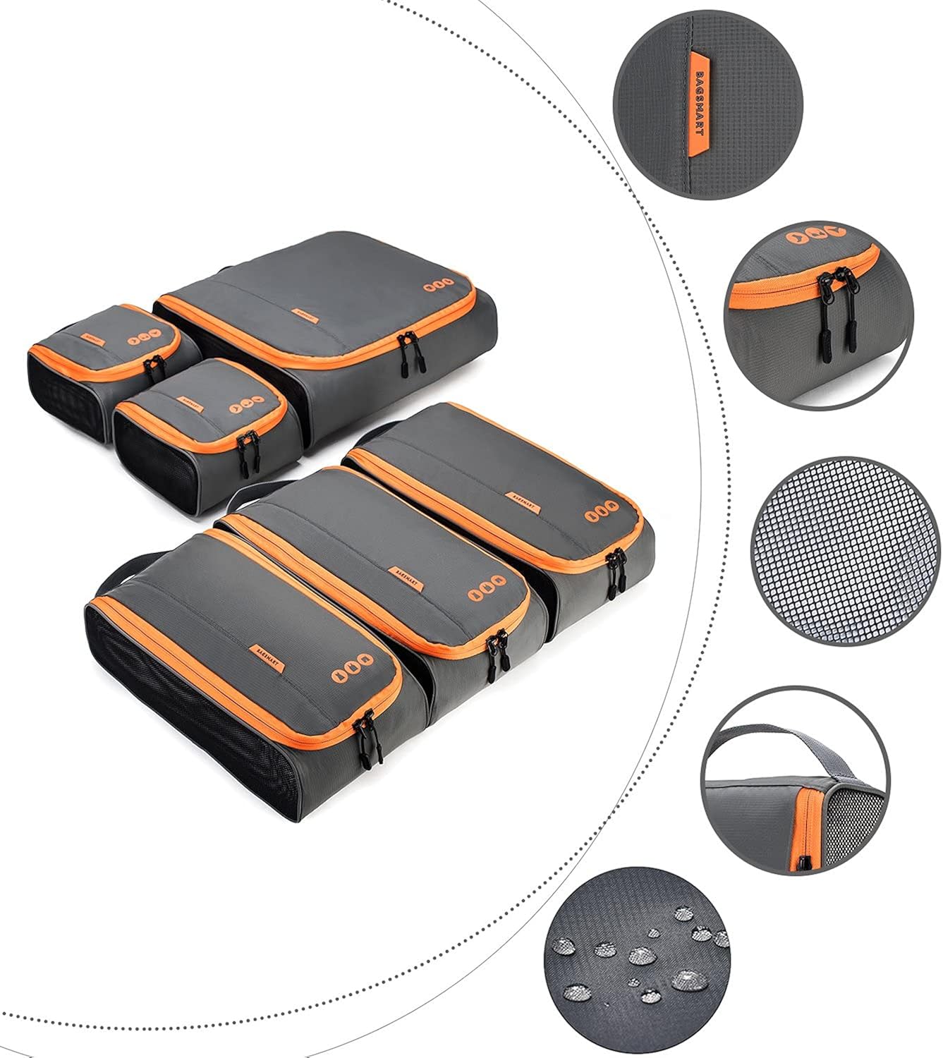  | Packing Cubes, BAGSMART Packing Cubes for Suitcases, Lightweight Travel Organizer for Luggage, Suitcase Organizers for Man & Woman | Packing Organizers
