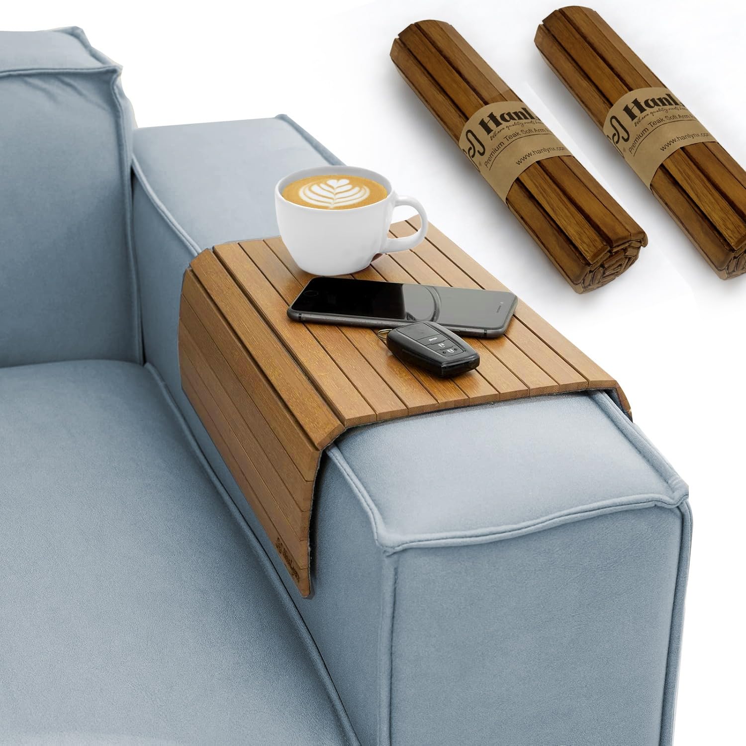 HanLynx Premium Teak Wood Rectangular Sofa Armrest Tray Flexible and Foldable Couch Tray for Sofa Handcrafted Coaster for Sofa Armrest for Drinks and Snacks – 18 Inches X 12 Inches (Pack 1) (B0D3367BBZ) Amazon Price History, Amazon Price Tracker