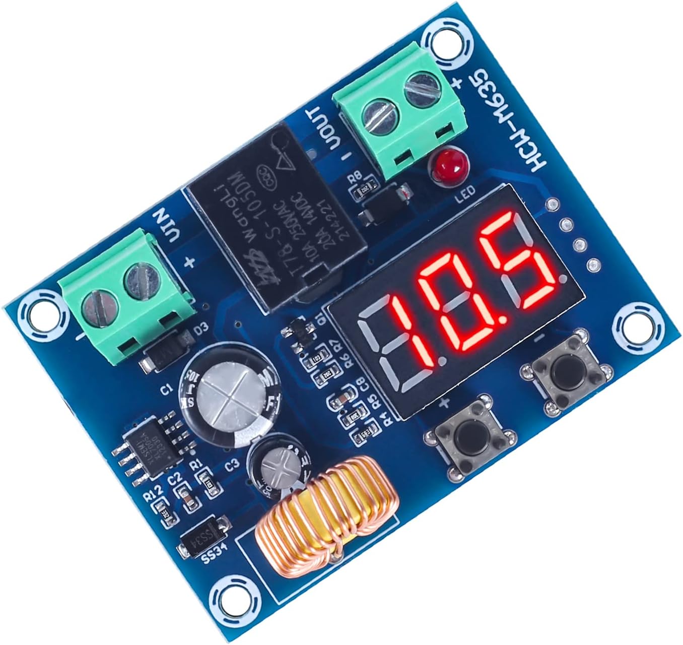 ICSTATION Digital Low Voltage Protector, DC 12-36V 20A Low Voltage Cutoff Disconnect Switch Over-Discharge Protection Module for Lead Acid Lithium Battery Solar Panel Lighting System