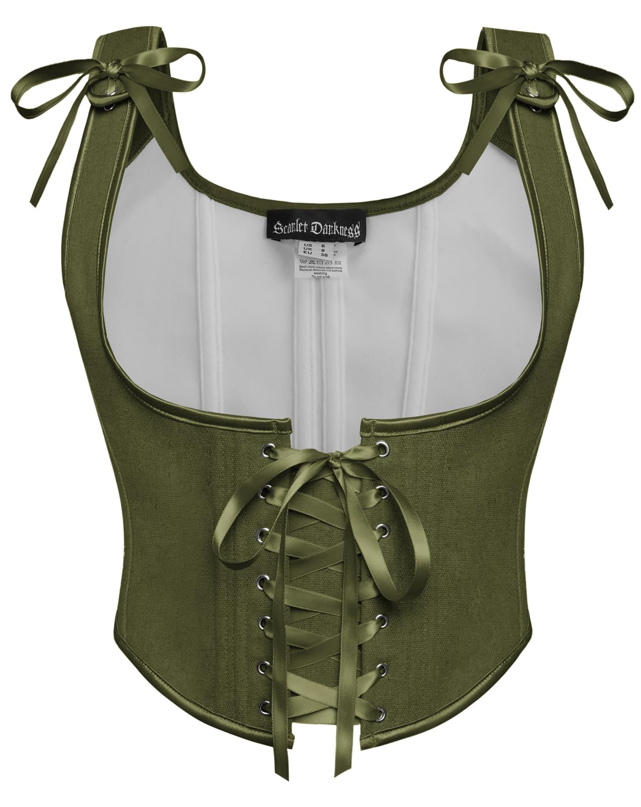 SCARLET DARKNESS Damen Renaissance Korsett U-Ausschnitt Corsage Lace-up Cottagecore Corset Top