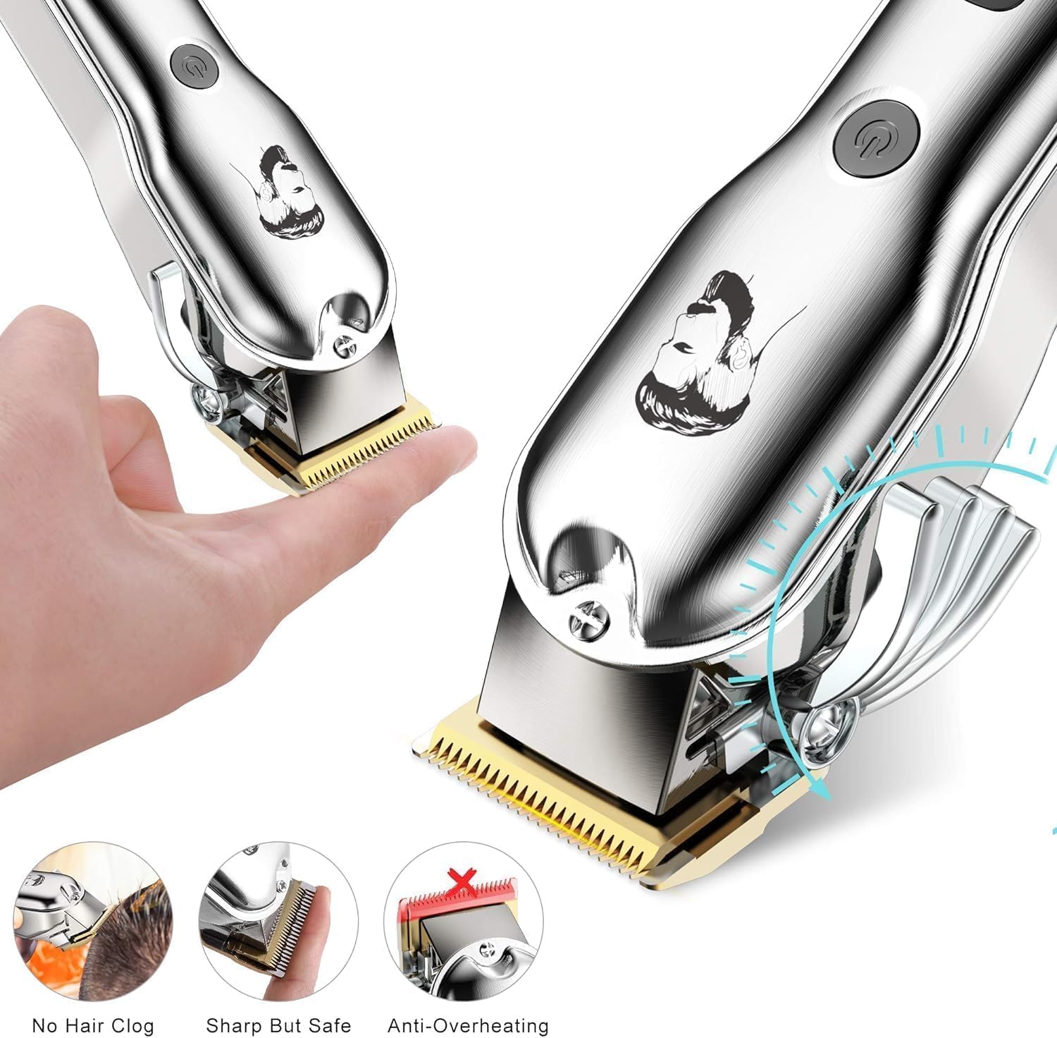 Hatteker Haarschneidemaschine Profi Haarschneider Herren Haartrimmer Bartschneider Barttrimmer Präzisionstrimmer Langhaarschneider Männer Wasserdicht IPX7