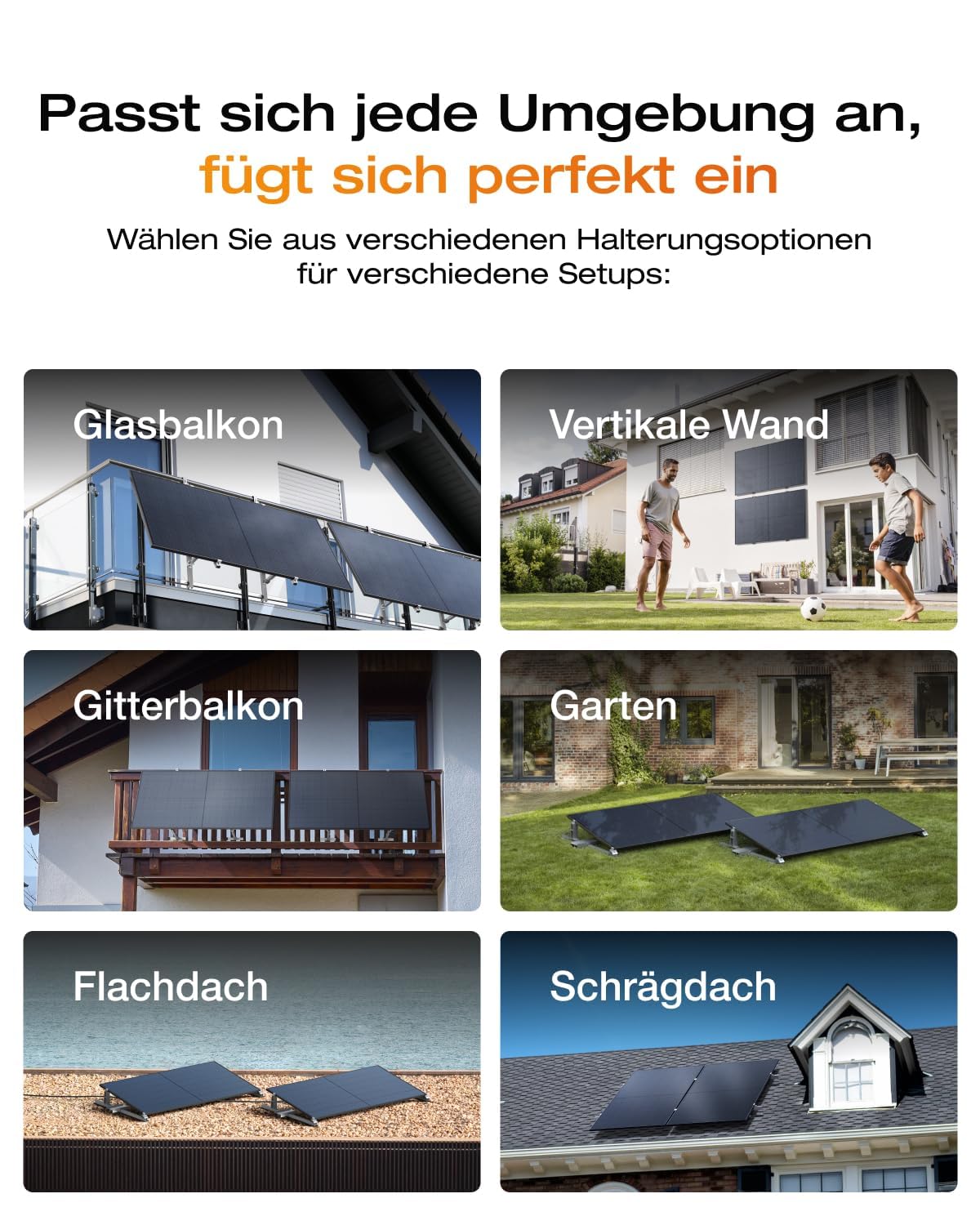 Solarway® 1000 Wp / 800 W Centrale elettrica da balcone con presa completa – Inverter EcoFlow Stream 800 Watt – Sistema solare completo – 500 W bifacciale Black Modulle & EcoFlow & Accessori