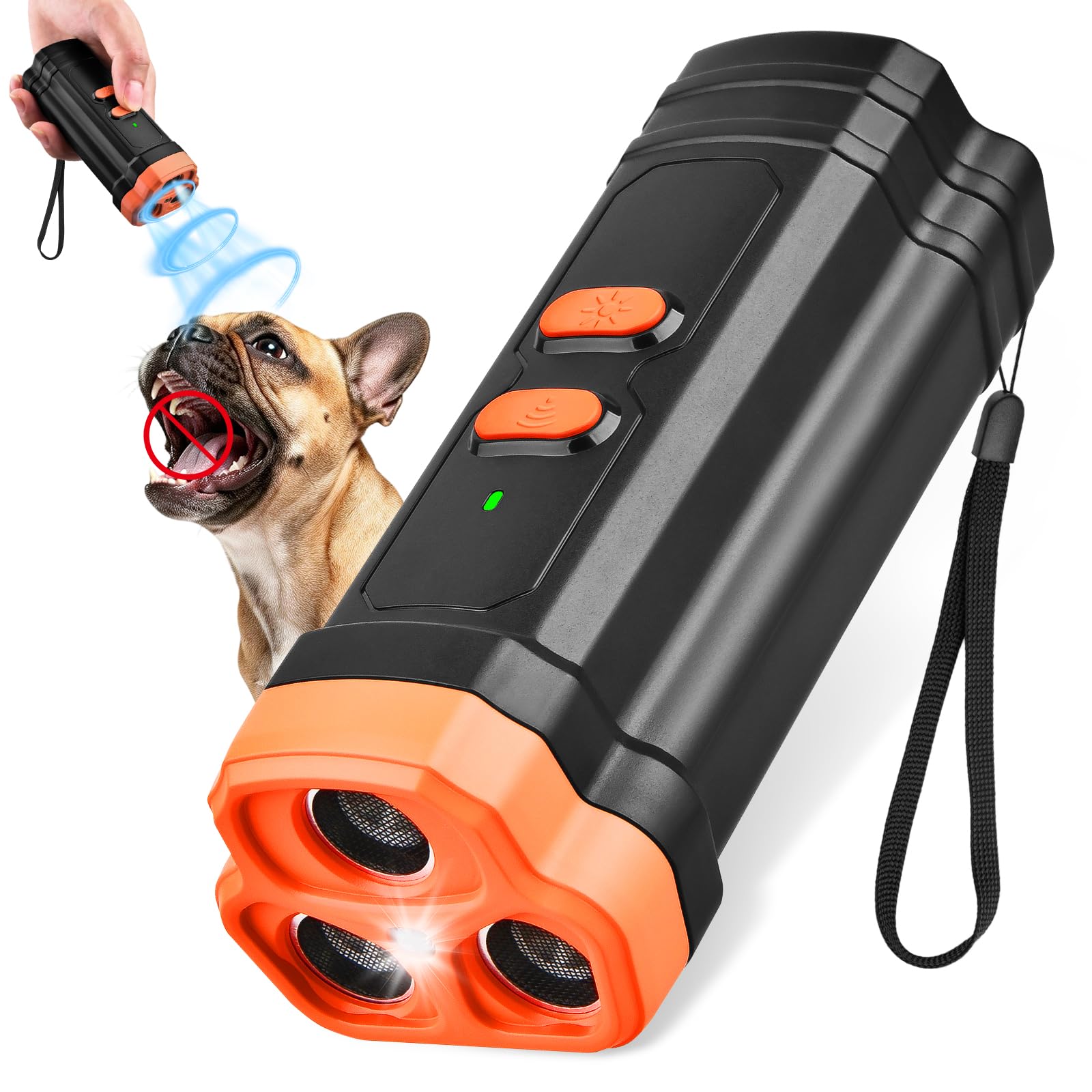 Nobineck Dog Bark Deterrent Device, 3X Stronger Ultrasonic Anti Barking Device with 50FT Range, Humane No-Bark Trainer, Rechargeable for Indoor &