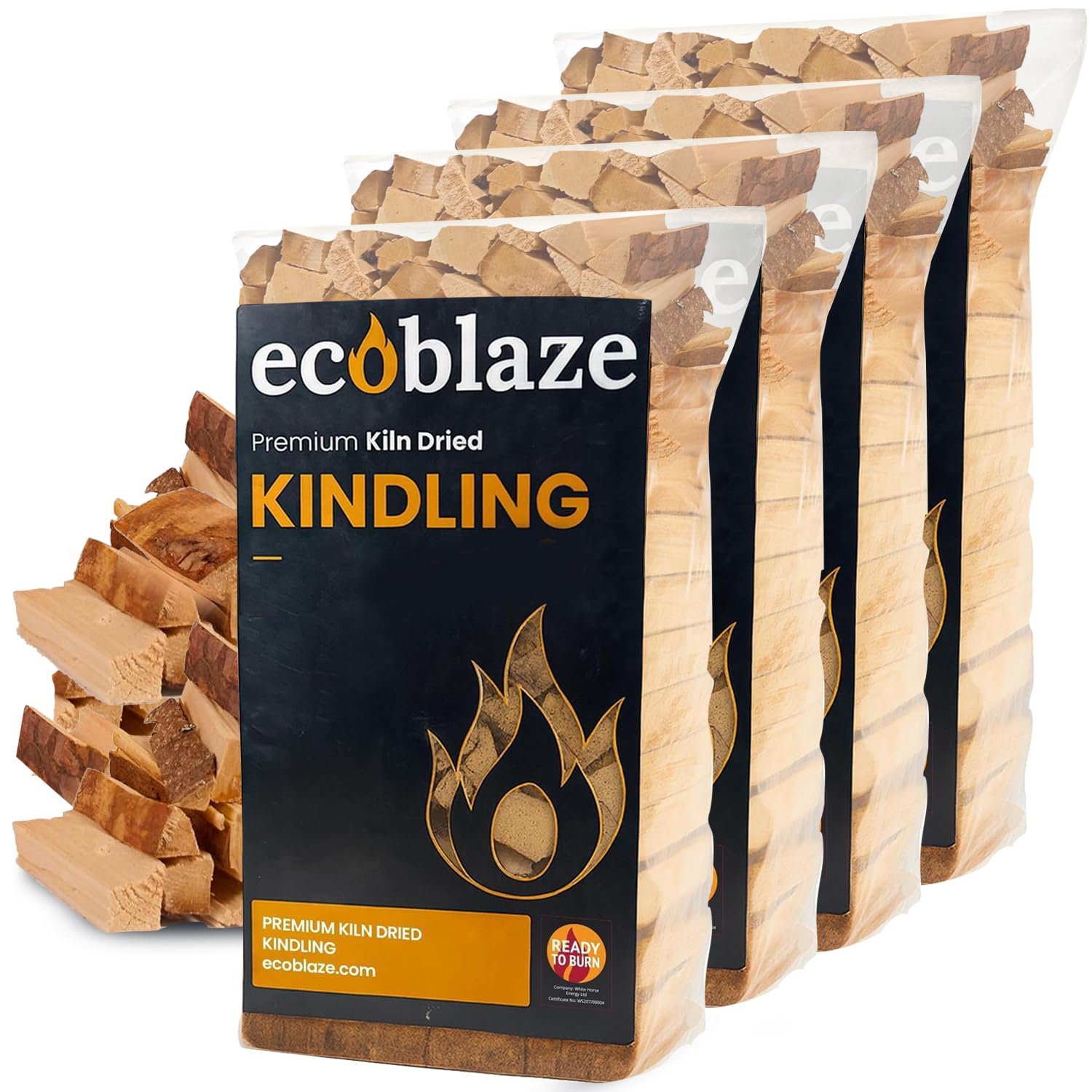 Ecoblaze Brown Kiln Dried Kindling Wood 10Kg - Easy To Light, Smokeless Fire Starter For Stoves, Fire Pits, Bbqs, Chimineas, Wood Burners & Indoor Or Outdoor Fires (4X2.5kg Packs)