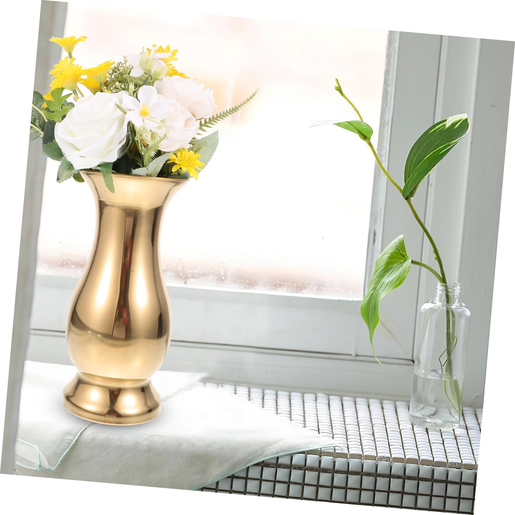 DECHOUS Centrotavola in Metallo Per Vaso Di Fiori in Acciaio Inossidabile Decorazioni Da Tavolo Portafiori Per Matrimonio