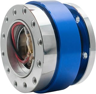 Riloer Volante de coche de liberación rápida de 9 agujeros, adaptador universal de cubo de liberación rápida (azul)