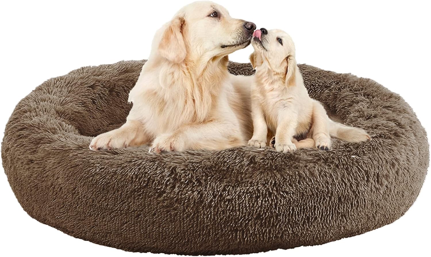 Nisrada Dog Bed for Medium Large Dogs, 36 inch Calming Dogs Bed, Washable-Round Cozy Soft Pet Bed for Puppy and Kitten with Slip-Resistant Bottom