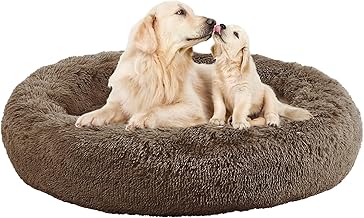 Nisrada Dog Bed for Medium Large Dogs, 36 inch Calming Dogs Bed, Washable-Round Cozy Soft Pet Bed for Puppy and Kitten with Slip-Resistant Bottom