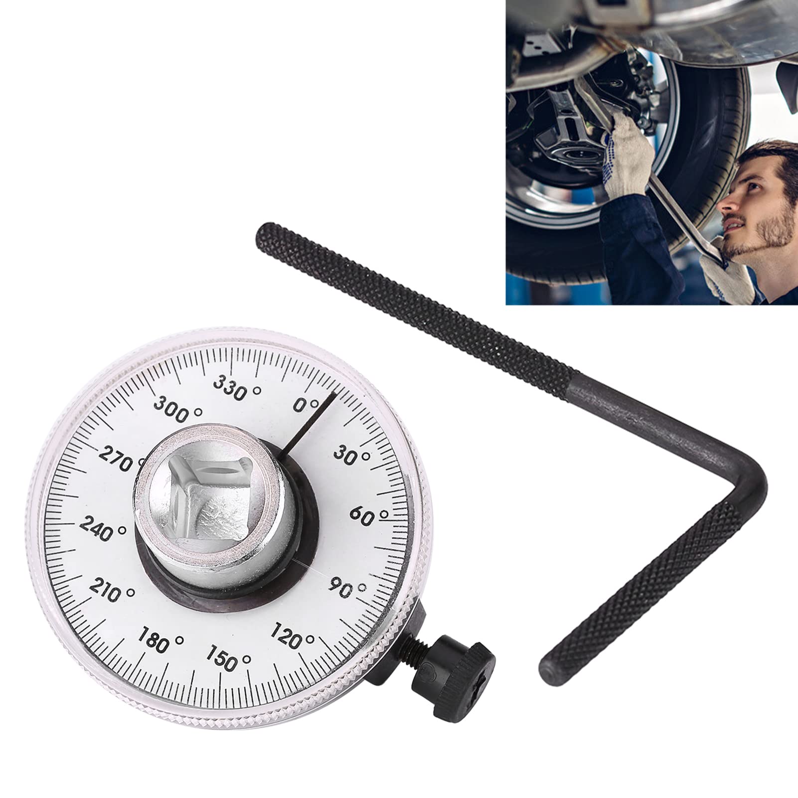 Goniometro Chiave Dinamometrica, Calibro Angolare di Coppia Calibri Angolari Torsione Regolabile 360 Gradi 1/2 Pollici Angolare per Auto Car Torque Strumento Misurazione Angolo Serraggio Controllato