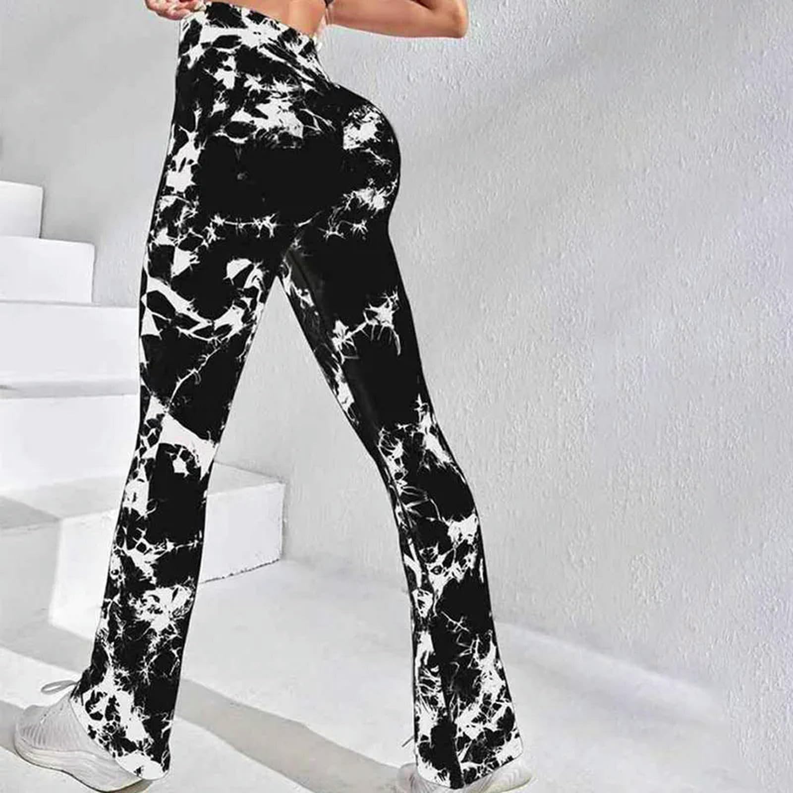 Pantaloni da yoga da donna a vita alta leggings da palestra senza cuciture leggings tie dye pantaloni da yoga per allenamento controllo della pancia