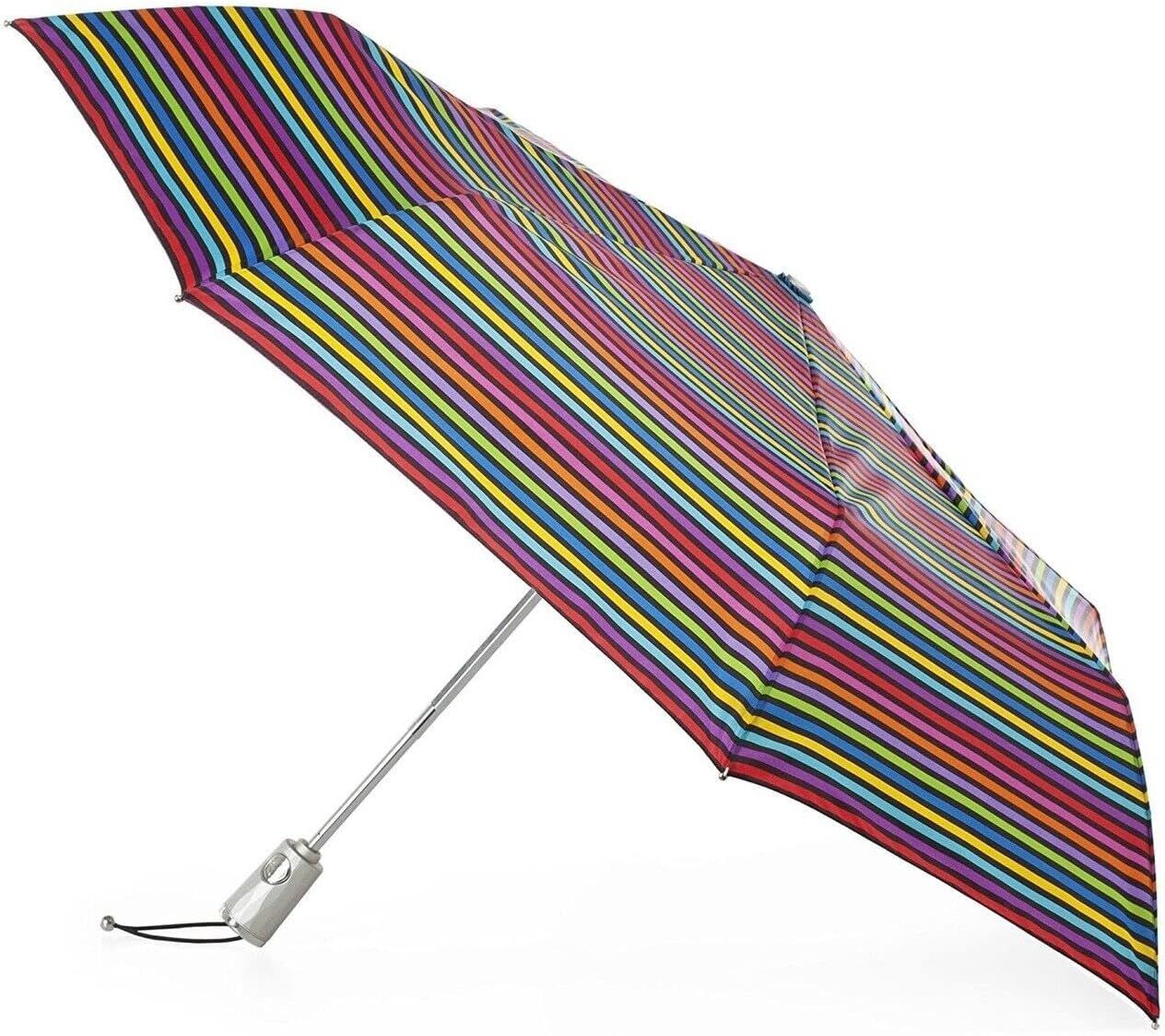 totes Sunguard Automatic Open Close Umbrella W/Neverwet & Sun Protection - 8411 (Skinny Stripe)