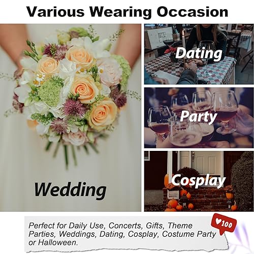 Miniatura 6 de EMMOR Peluca Bob marrón con flequillo, pelucas cortas estilo Bob de 13 pulgadas para mujer, resistente al calor, peluca sintética de aspecto natural