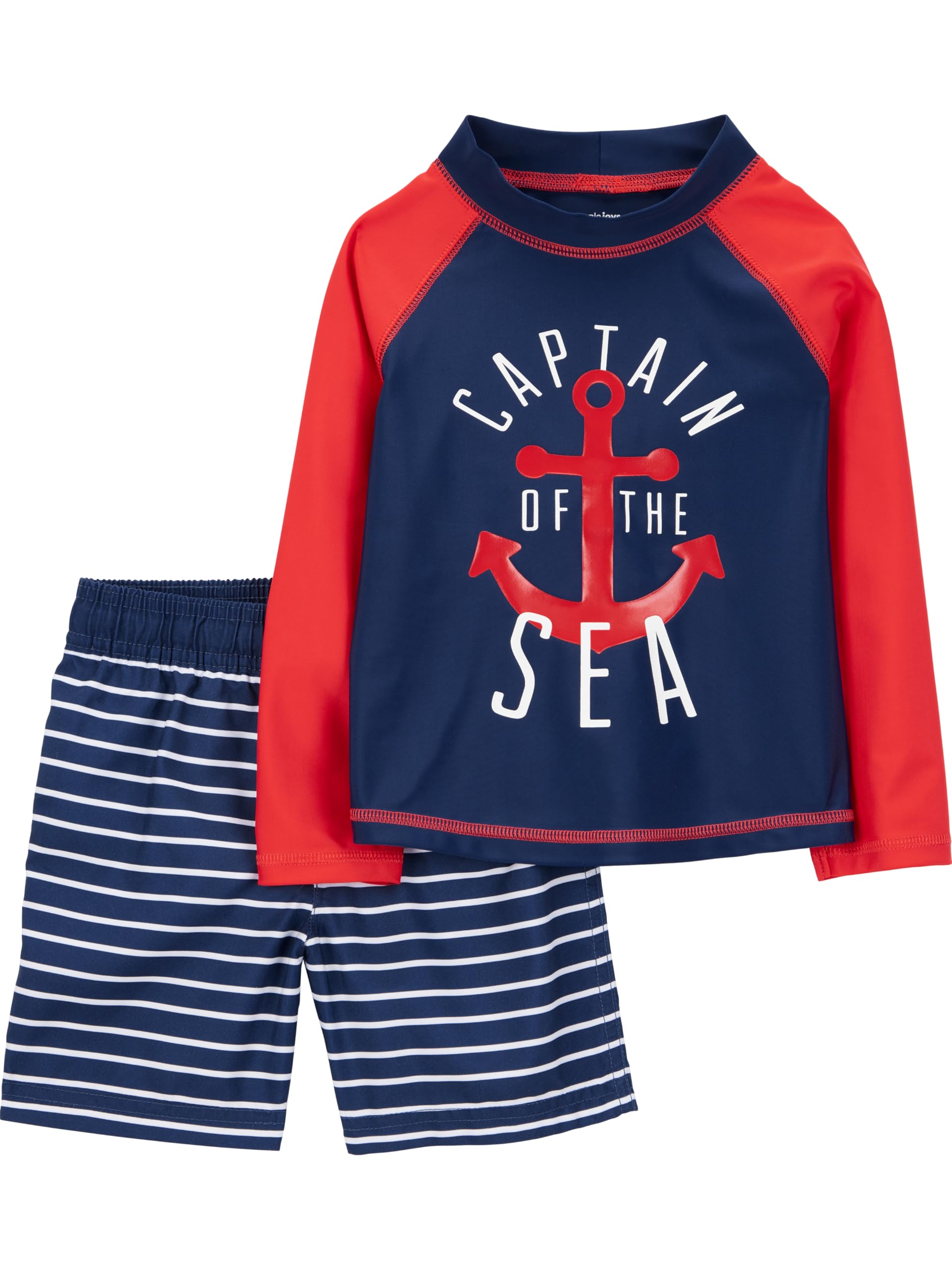 Simple Joys by Carter's Baby - Jungen Swimsuit Trunk and Rashguard Set Rash-Guard-Set (1er Pack)
